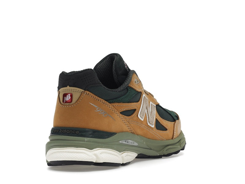 New Balance 990v3 MiUSA Tan Green, vista a 360 gradi 31 di 36