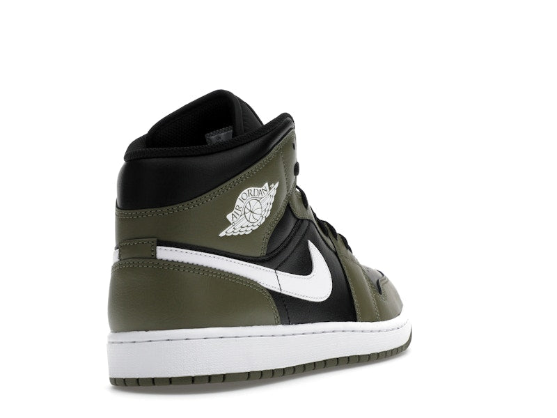 Air Jordan 1 Mid Black White Olive