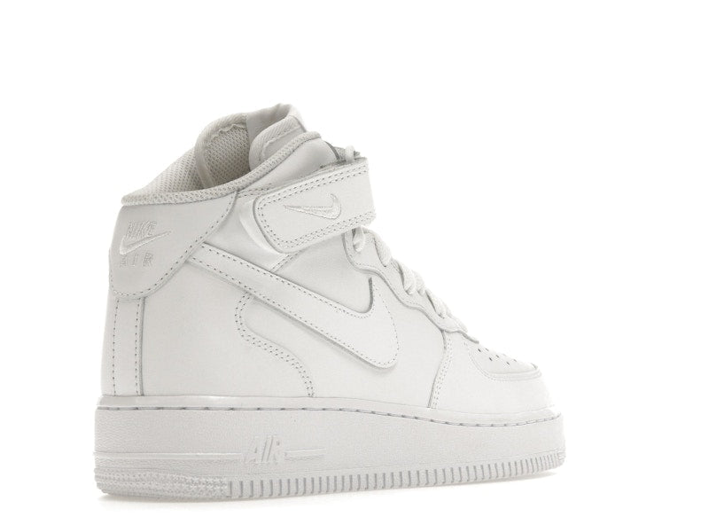 Nike Air Force 1 Mid Triple White (W) - White/White-White - DD9625-100/366731-100 - 32