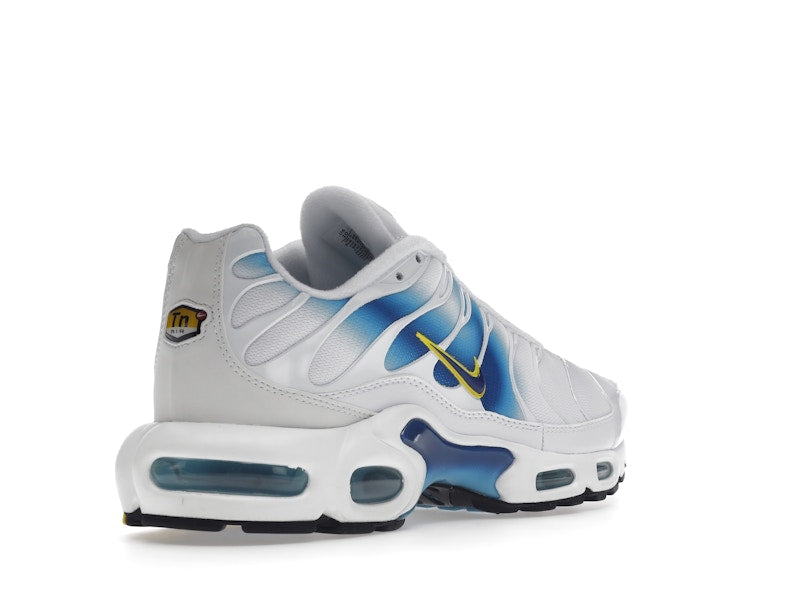 Nike Air Max Plus Spray Paint Swoosh White Blue - White/Blue/Yellow - DX8962-100 - 32