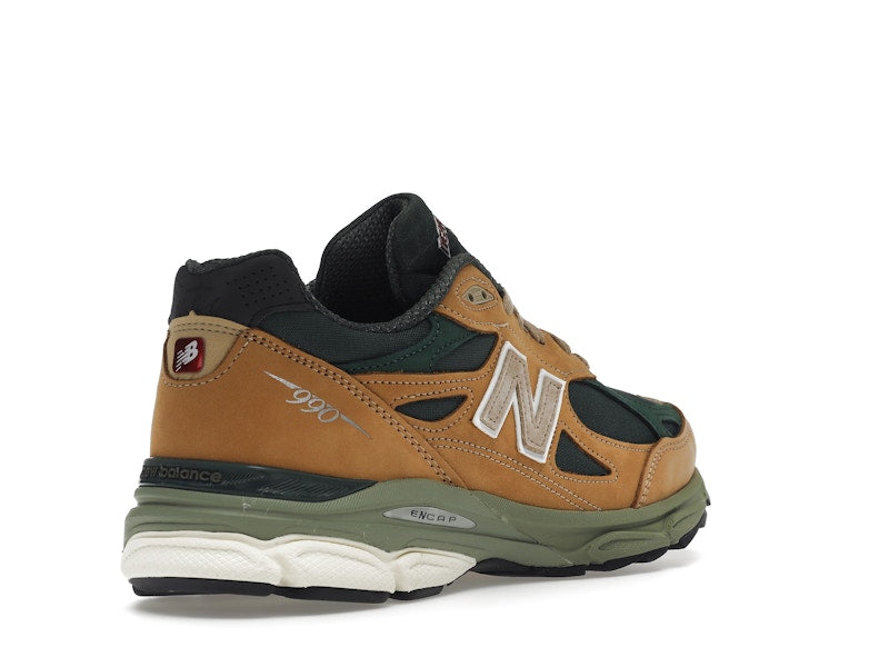 New Balance 990v3 MiUSA Tan Green, vista a 360 gradi 32 di 36