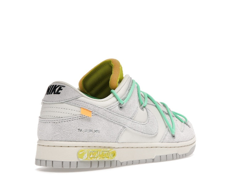 Nike Dunk Low Off White Lot 14 - Sail/Neutral Grey-Electro Green - DJ0950-106 - 32