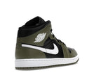 Air Jordan 1 Mid Black White Olive