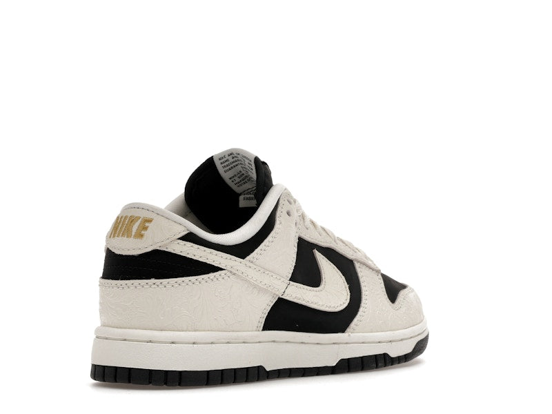 Nike Dunk Low Embossed Black Sail Womens - Black/Sail/Metallic Gold/Sail - IF3944-001 - 32