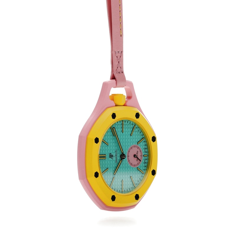 Swatch x Audemars Piguet AP Bioceramic Royal Pop Savonnette Otg Roz SSX03J100N, vista a 360 gradi 32 di 36