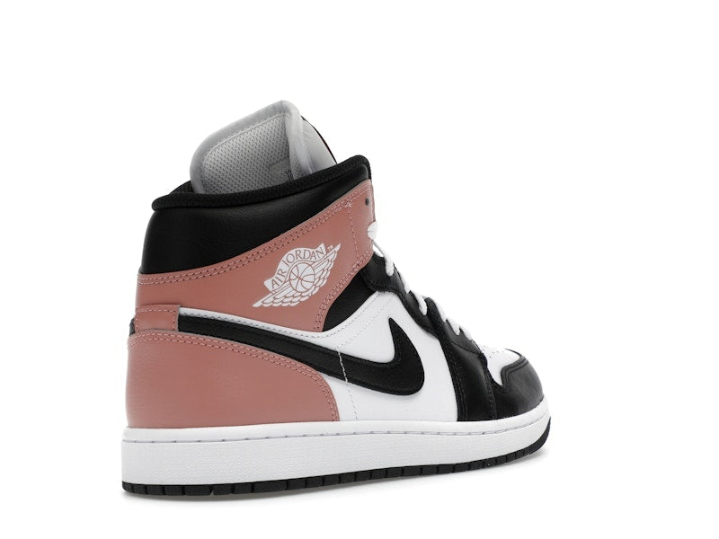 Air Jordan 1 Mid White Rust Pink Black
