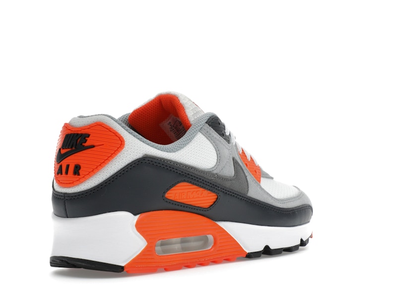 Nike Air Max 90 Summit White Safety Orange Dark Smoke Grey Smoke Grey - Summit White/Safety Orange/Dark Smoke Grey/Smoke Grey - DM0029-108 - 32