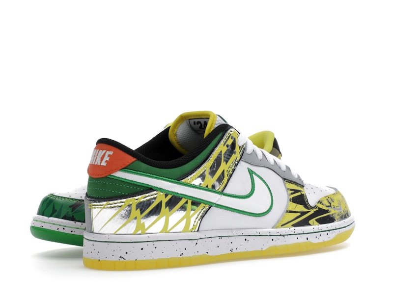 Nike Dunk Low What The Duck Away University Of Oregon Pe - White/Black/Metallic Silver/Apple Green - HV1454-100 - 33