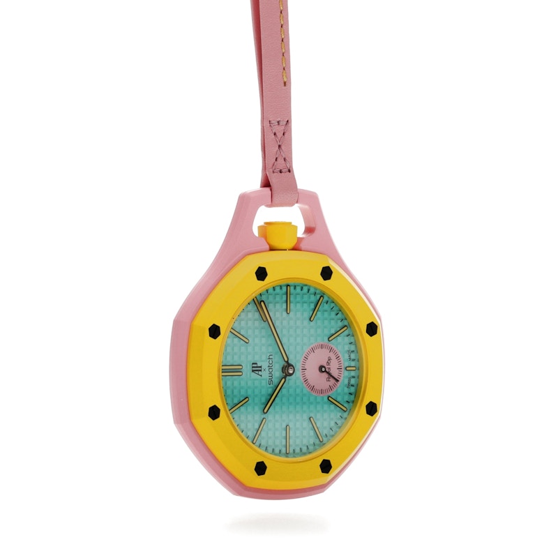 Swatch x Audemars Piguet AP Bioceramic Royal Pop Savonnette Otg Roz SSX03J100N, vista a 360 gradi 33 di 36