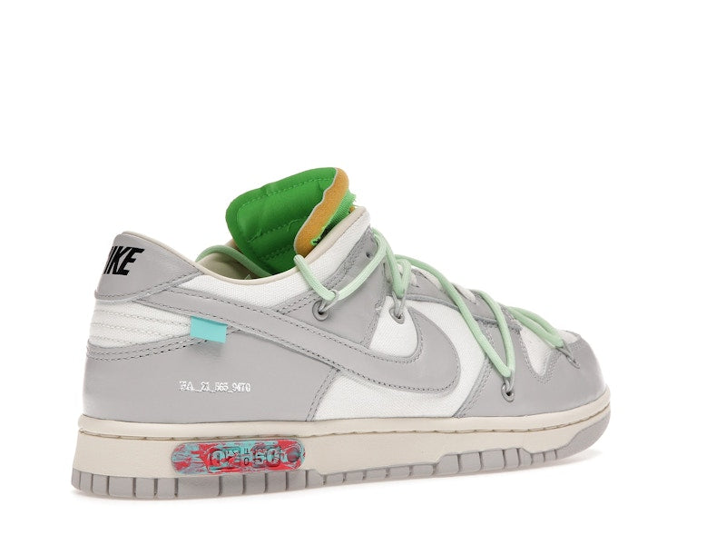 Nike Dunk Low Off White Lot 7 - Sail/Neutral Grey-Vapor Green - DM1602-108 - 33