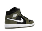 Air Jordan 1 Mid Black White Olive