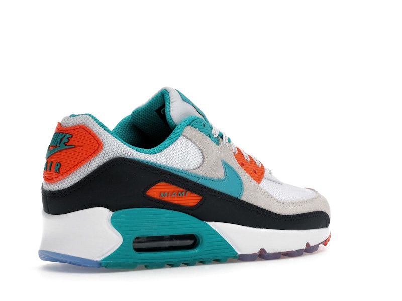 Nike Air Max 90 Miami Dolphins - White/Turbo Green/Pitch Blue - II7590-100 - 33