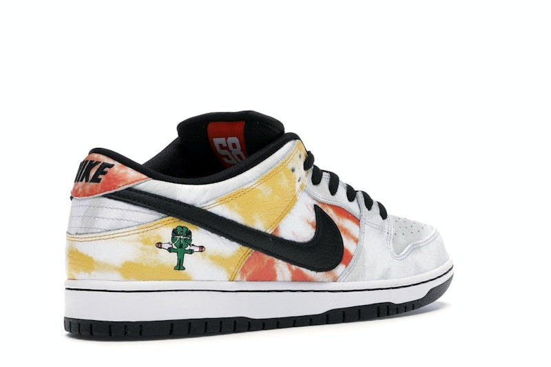 Nike SB Dunk Low Raygun Tie-Dye White - White/Black-Orange Flash - BQ6832-101 - 33