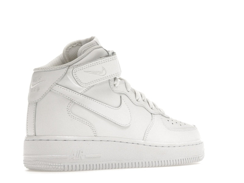 Nike Air Force 1 Mid Triple White (W) - White/White-White - DD9625-100/366731-100 - 33