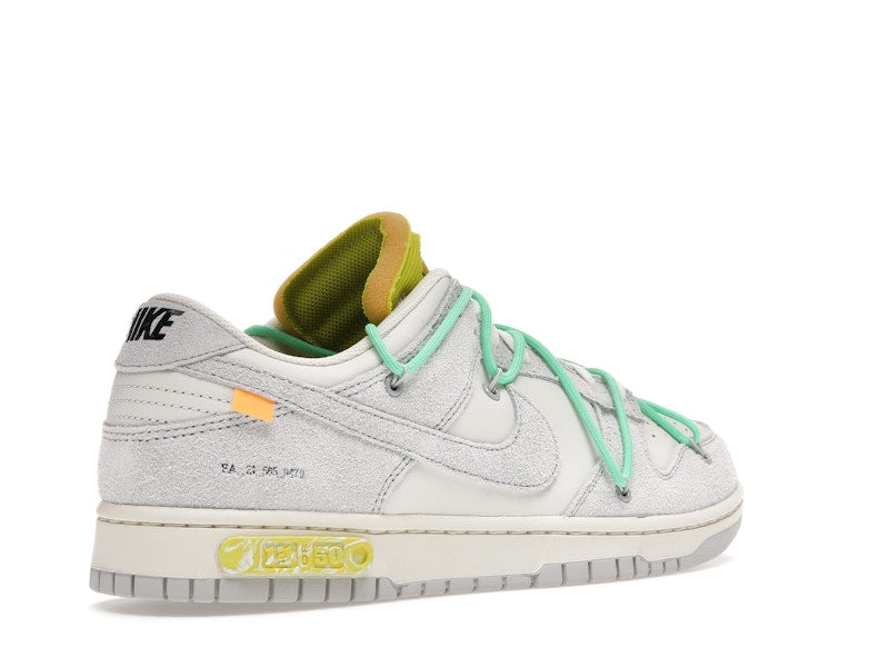 Nike Dunk Low Off White Lot 14 - Sail/Neutral Grey-Electro Green - DJ0950-106 - 33
