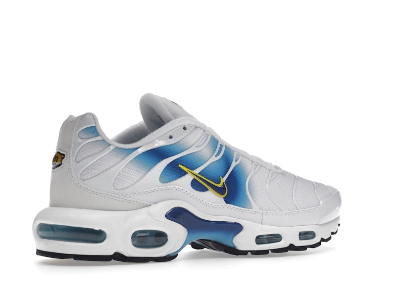 Nike Air Max Plus Spray Paint Swoosh White Blue - White/Blue/Yellow - DX8962-100 - 34