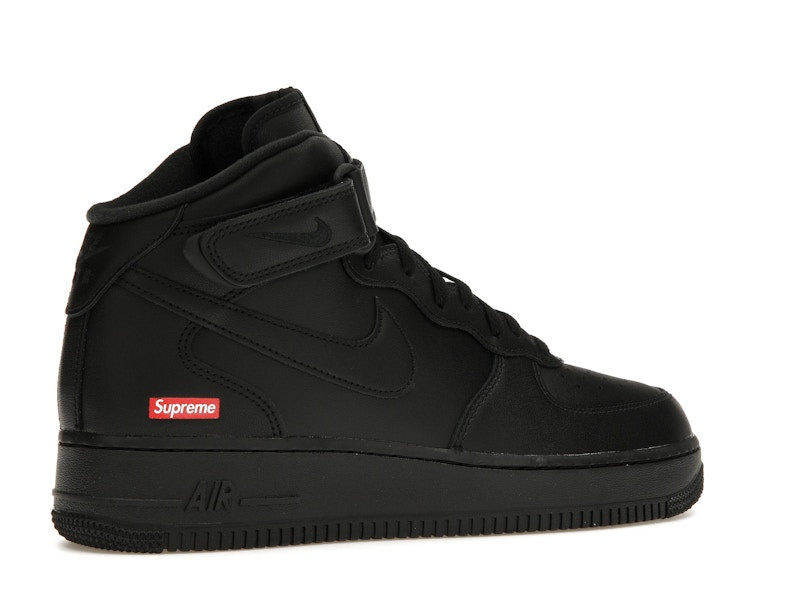 Nike Air Force 1 Mid Supreme Black, vista a 360 gradi 34 di 36