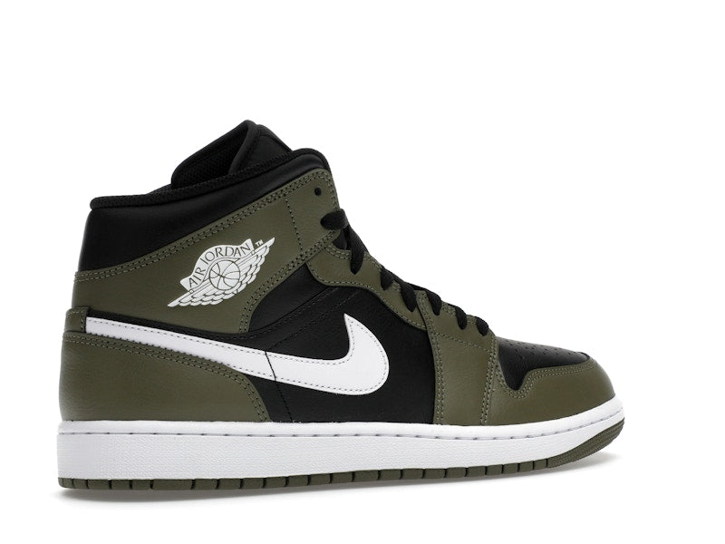 Air Jordan 1 Mid Black White Olive