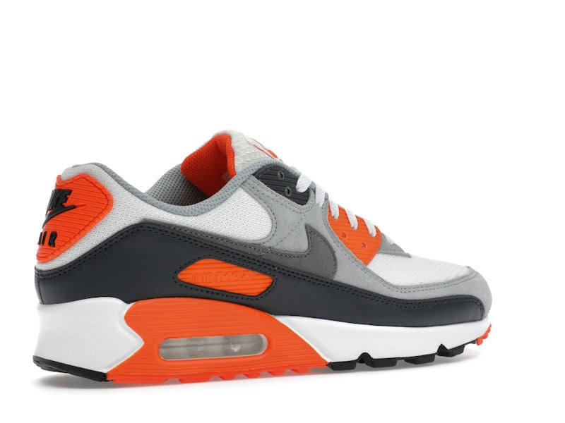 Nike Air Max 90 Summit White Safety Orange Dark Smoke Grey Smoke Grey - Summit White/Safety Orange/Dark Smoke Grey/Smoke Grey - DM0029-108 - 34