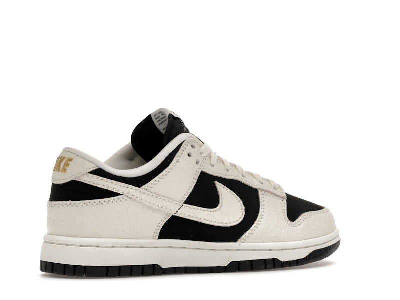 Nike Dunk Low Embossed Black Sail Womens - Black/Sail/Metallic Gold/Sail - IF3944-001 - 34