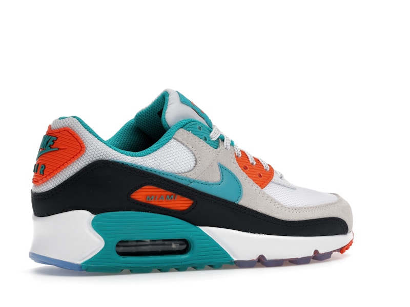 Nike Air Max 90 Miami Dolphins - White/Turbo Green/Pitch Blue - II7590-100 - 34