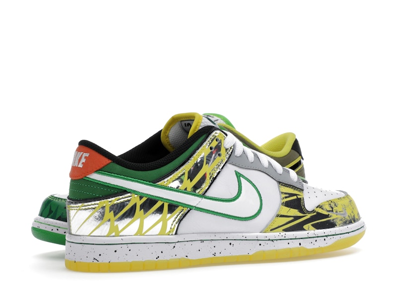 Nike Dunk Low What The Duck Away University Of Oregon Pe - White/Black/Metallic Silver/Apple Green - HV1454-100 - 34