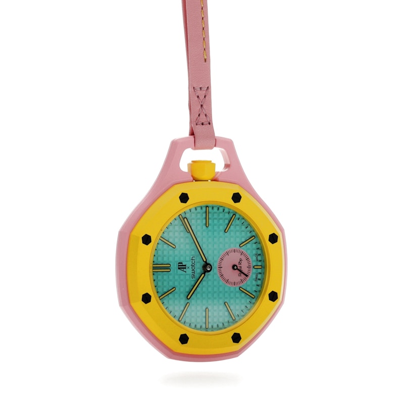 Swatch x Audemars Piguet AP Bioceramic Royal Pop Savonnette Otg Roz SSX03J100N, vista a 360 gradi 34 di 36
