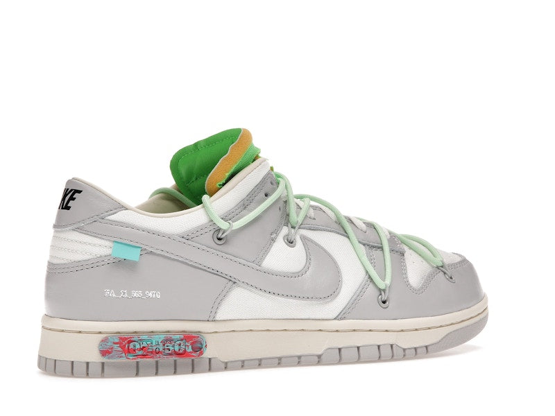 Nike Dunk Low Off White Lot 7 - Sail/Neutral Grey-Vapor Green - DM1602-108 - 34
