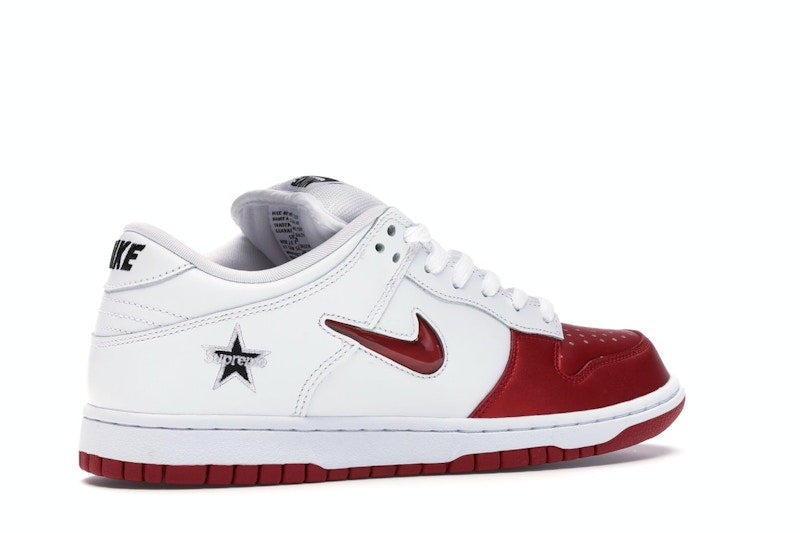 Nike Sb Dunk Low Supreme Jewel Swoosh Red - Varsity Red/Varsity Red-White-Black - CK3480-600 - 34