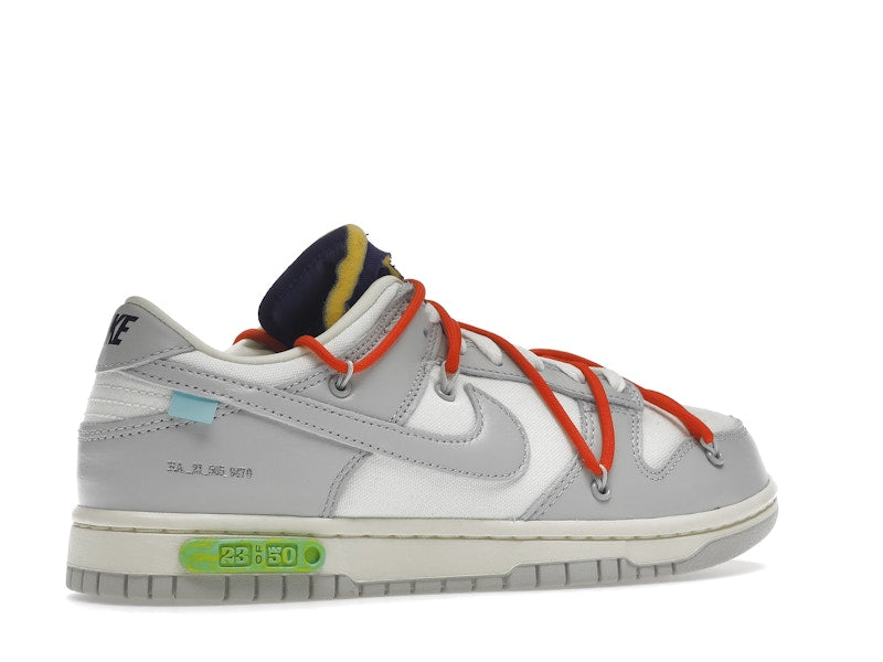 Nike Dunk Low Off White Lot 23 - Sail/Neutral Grey-Habanero Red - DM1602-126 - 34