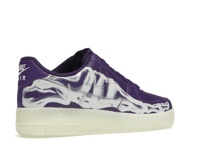 Nike Air Force 1 Low 07 Qs Purple Skeleton Halloween 2021 - Court Purple/Court Purple-White - CU8067-500 - 34