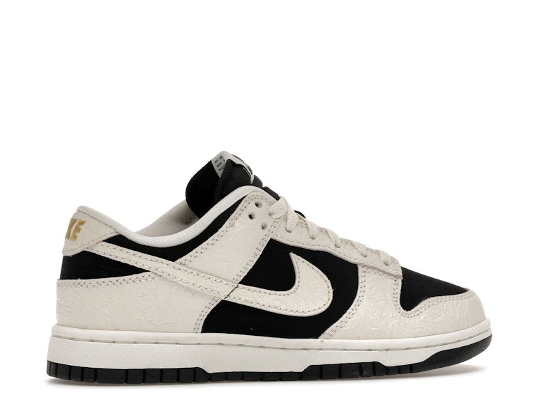 Nike Dunk Low Embossed Black Sail Womens - Black/Sail/Metallic Gold/Sail - IF3944-001 - 35