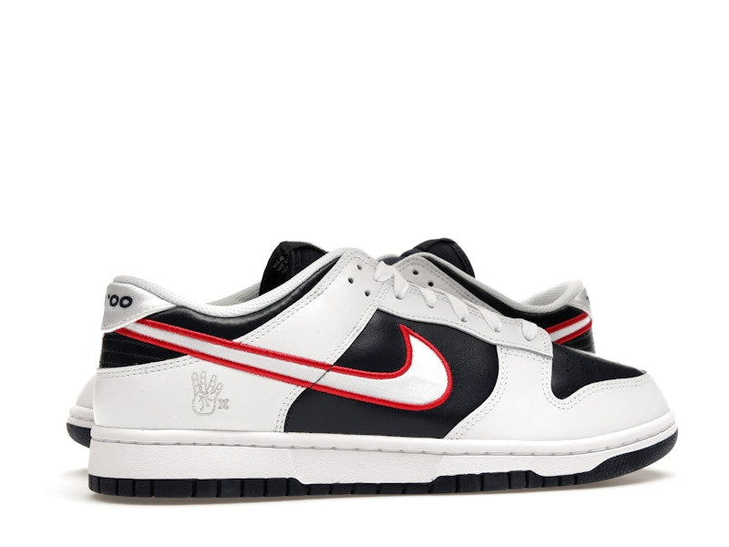 Nike Dunk Low Houston Comets Four Peat Womens - White/Obsidian/Wolf Grey/University Red - DZ2780-100 - 35