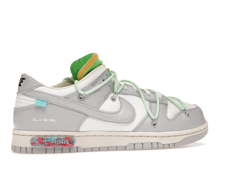 Nike Dunk Low Off White Lot 7 - Sail/Neutral Grey-Vapor Green - DM1602-108 - 35