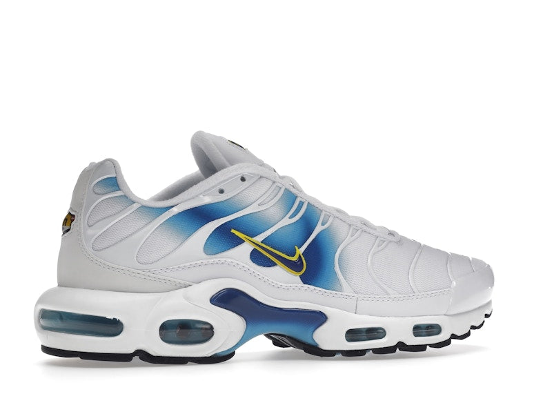 Nike Air Max Plus Spray Paint Swoosh White Blue - White/Blue/Yellow - DX8962-100 - 35