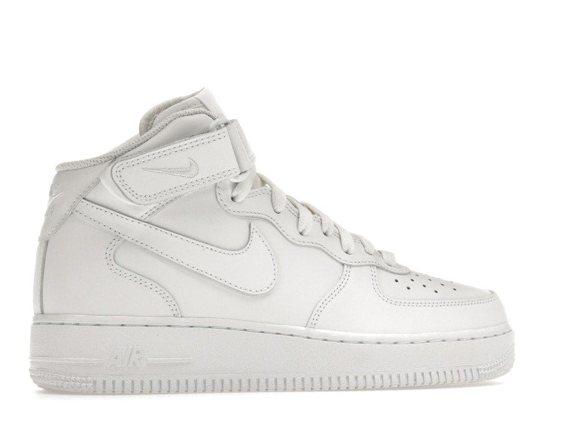 Nike Air Force 1 Mid Triple White (W) - White/White-White - DD9625-100/366731-100 - 35