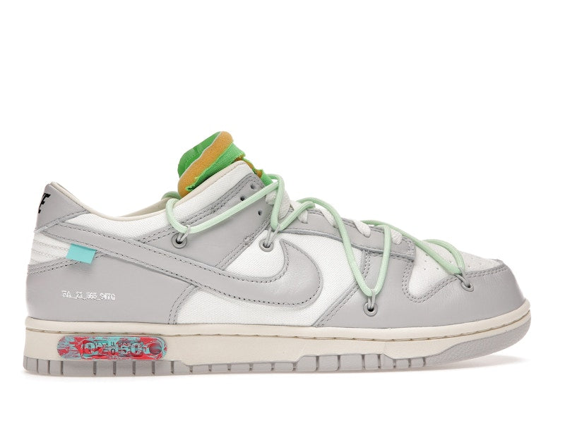 Nike Dunk Low Off White Lot 7 - Sail/Neutral Grey-Vapor Green - DM1602-108 - 36