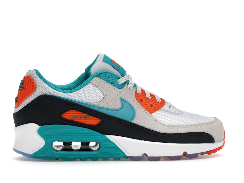 Nike Air Max 90 Miami Dolphins - White/Turbo Green/Pitch Blue - II7590-100 - 36