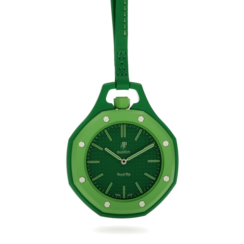 Swatch x Audemars Piguet AP Bioceramic Royal Pop Green Eight SSX03G100N, vista a 360 gradi 36 di 36