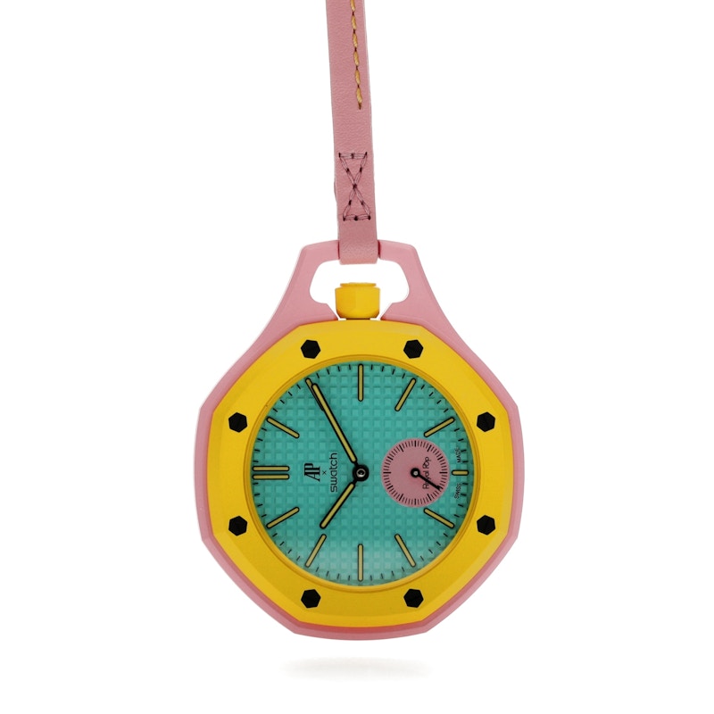 Swatch x Audemars Piguet AP Bioceramic Royal Pop Savonnette Otg Roz SSX03J100N, vista a 360 gradi 36 di 36