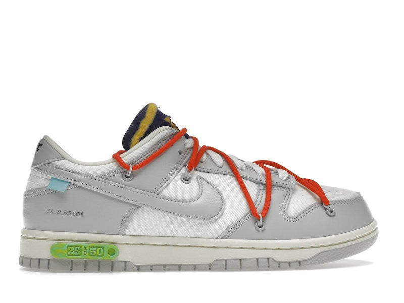 Nike Dunk Low Off White Lot 23 - Sail/Neutral Grey-Habanero Red - DM1602-126 - 36
