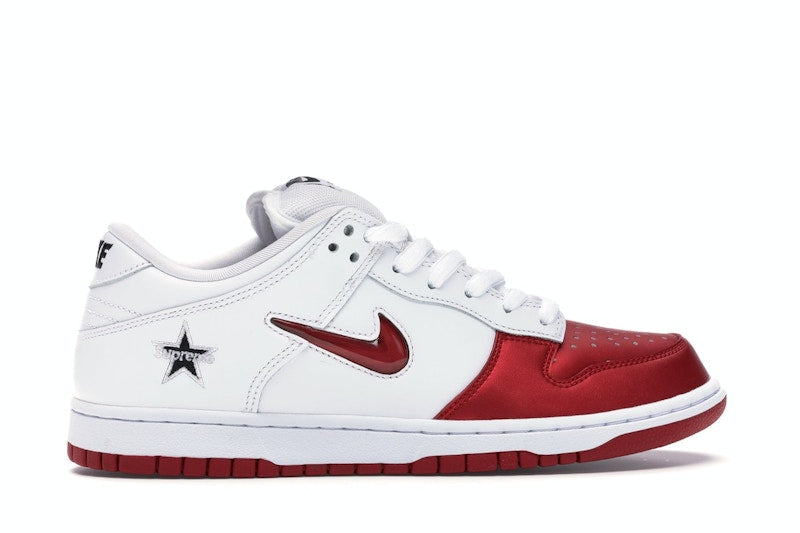 Nike Sb Dunk Low Supreme Jewel Swoosh Red - Varsity Red/Varsity Red-White-Black - CK3480-600 - 36