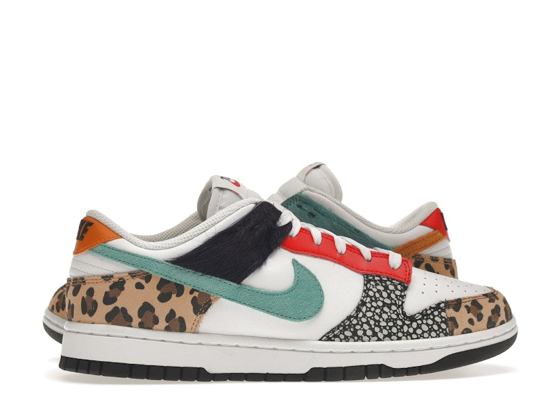 Nike Dunk Low Safari Mix (W) - White/Washed Teal/Electro Purple - DN3866-100 - 36