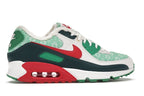 Nike Air Max 90 Christmas Sweater 2020 - White/University Red-Dark Atomic Teal-Lucky Green - DC1607-100 - 36