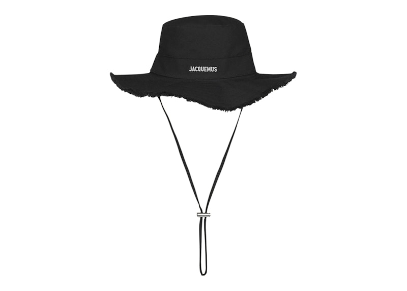 Jacquemus Le Bob Artichaut Large Brim Bucket Hat Black - 213AC002-5001-990