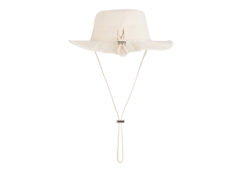 Jacquemus Le Bob Artichaut Large Brim Bucket Hat Off-White - vue vue 2