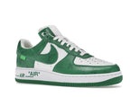 Louis Vuitton Nike Air Force 1 Low By Virgil Abloh White Green, vista a 360 gradi 4 di 36