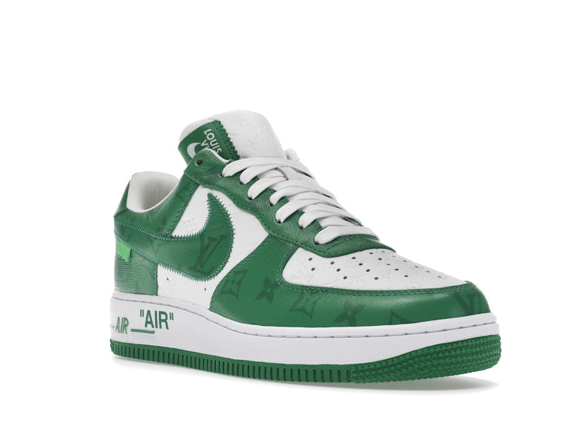 Louis Vuitton Nike Air Force 1 Low By Virgil Abloh White Green, vista a 360 gradi 6 di 36