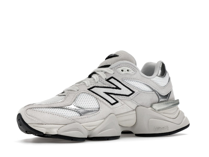 New Balance 9060 White Black Metallic Silver, vista a 360 gradi 16 di 36