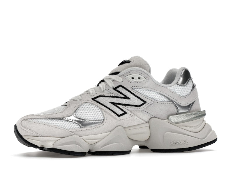 New Balance 9060 White Black Metallic Silver, vista a 360 gradi 17 di 36